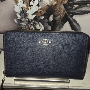 Coach Midnight Blue Zip Wallet
